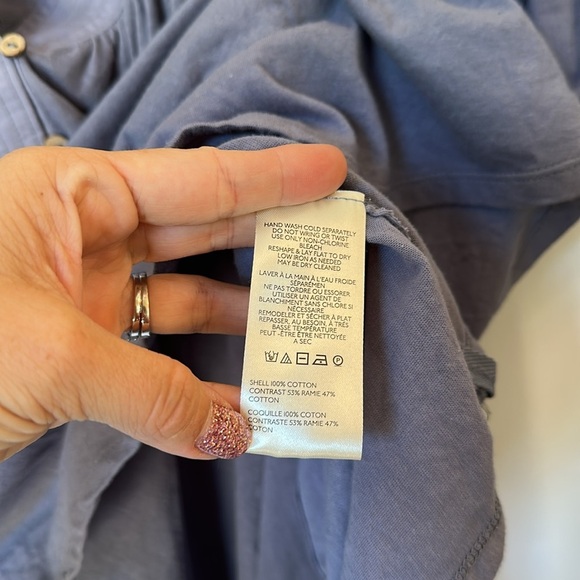 Free People We the Free Sunray Mixed Media Cotton Jersey Babydoll Top Small NWT - Picture 5 of 6